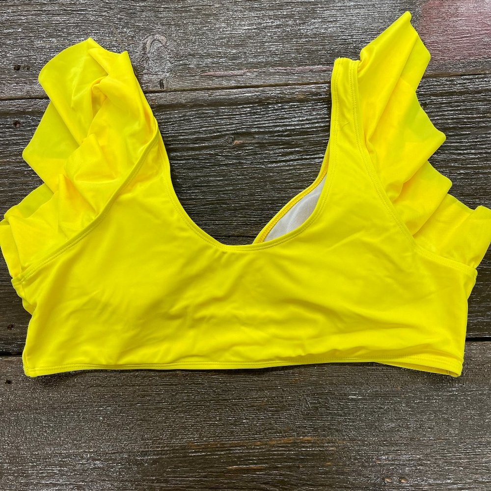 Yellow Ruffle Bikini Top - Picture 2 of 5